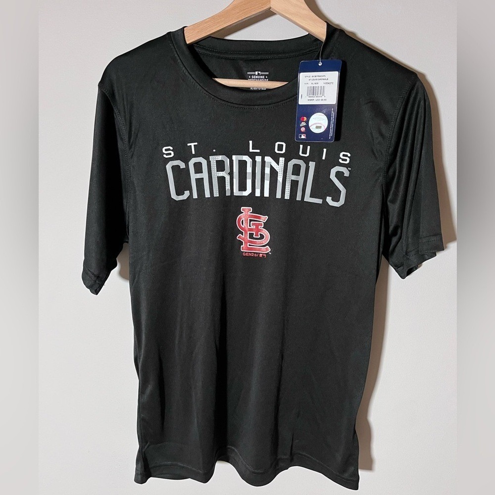 MLB St Louis Cardinals Mens XL Black Performance T-Shirt Gen2 9K3B7FB4E-STL